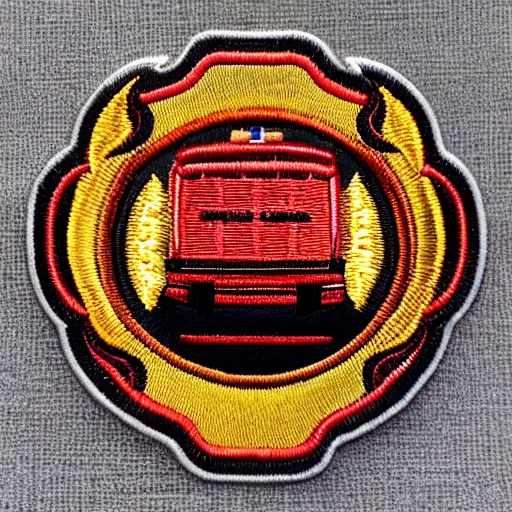 Image similar to fire station flame embroidered patch retro design