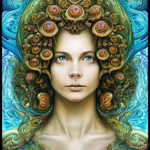 絵画 Portrait bjork as queen of jupiter by zdzisław beksinski, iris