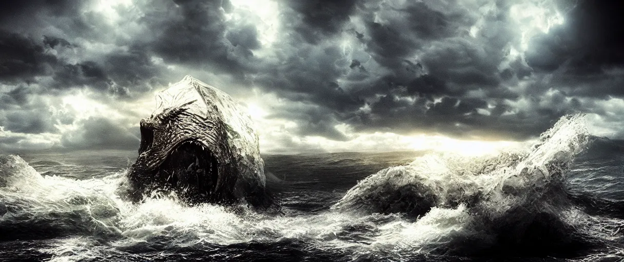 Image similar to ocean monster dramatic lighting cinematic extremely high detail foto realistic cinematic lighting post processed