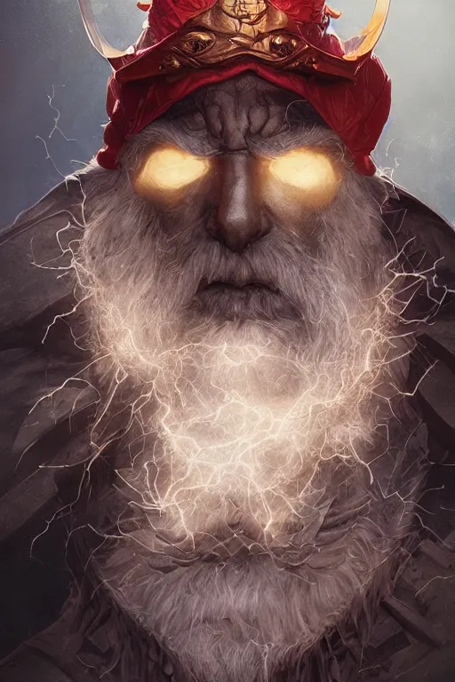 Prompt: portrait of the wizardwearing the epic artifact headgear higher dimension hat by artgerm and Craig Mullins, James Jean, Andrey Ryabovichev, Mark Simonetti and Peter Morbacher 16k