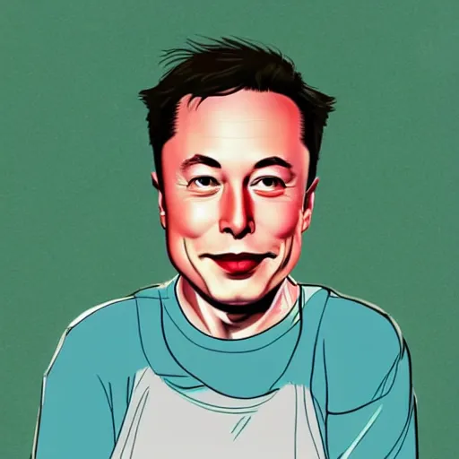 Prompt: elon musk, studio ghibli art style