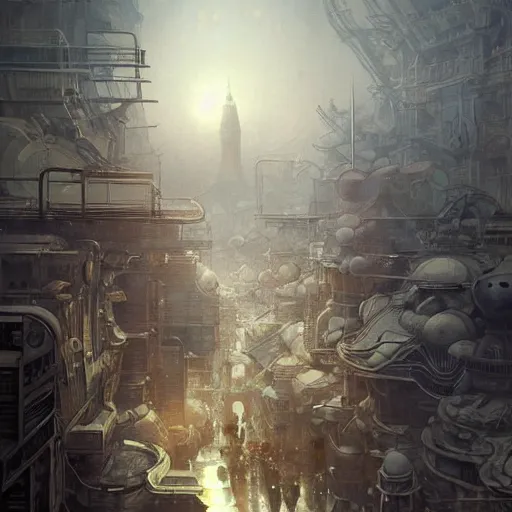 Image similar to It’s crowded streets of Russian sleeping quarters on the Moon city, Norilsk, sci-fi, fantasy, intricate, very very beautiful, elegant, highly detailed composition, digital painting, artstation, concept art, smooth, sharp focus, illustration, art by artgerm and greg rutkowski and alphonse mucha