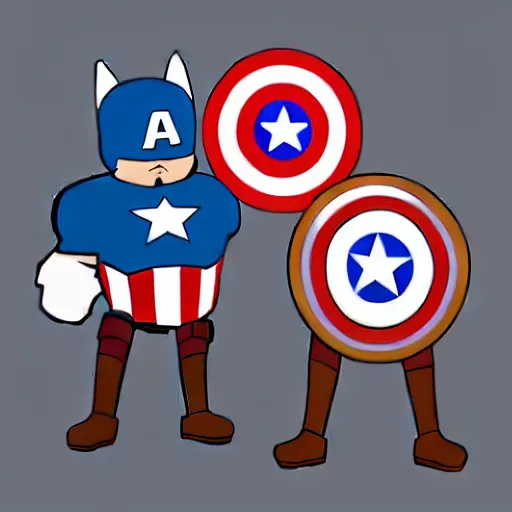 Image similar to corgi dressed as captain america, comic, vector art