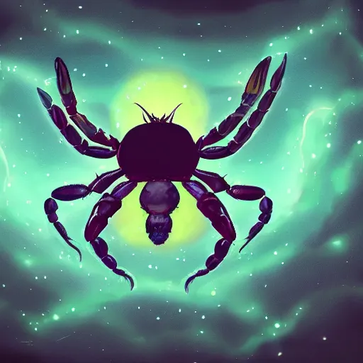 Image similar to lovecraft, migo, fungoid crab, wings, glowing head, flying, night sky, eldritch, realistic