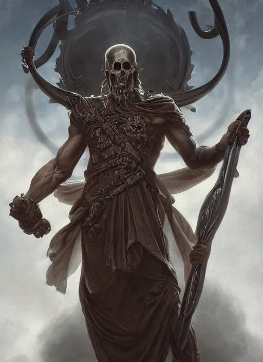 Image similar to digital _ painting _ of _ greek god of death _ by _ filipe _ pagliuso _ and _ justin _ gerard _ symmetric _ fantasy _ highly _ detailed _ realistic _ intricate _ port