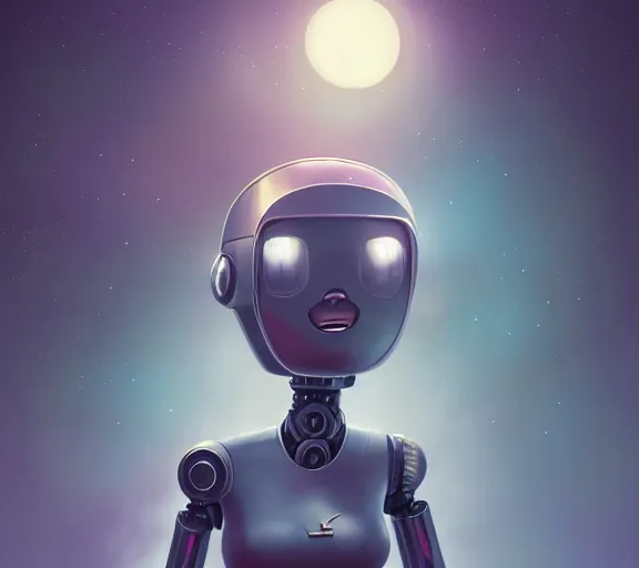 Prompt: steamy robot girl looking at the sky, Medieval Futurism, Retrofuturism, medieval, science fiction by JeeHyung lee, Anna Nikonova aka Newmilky, trending on artstation, 2D art, 2dcg #digital art #cute #girls photoshop