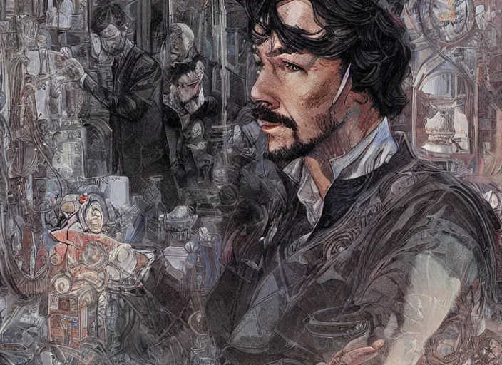 Image similar to a highly detailed corrupt portrait of stephen strange, james gurney, james jean