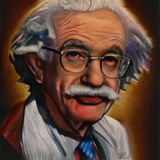 Prompt: butch einstein portrait