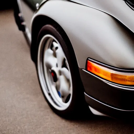 Image similar to close up photo of a porsche 9 1 1 9 6 4, cinematic, shallow dof, 3 5 mm, 4 k, macro