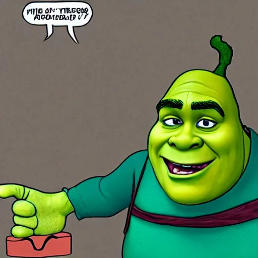 Image similar to shrek is frustrated about his taxes