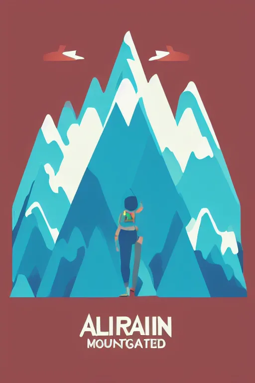 Image similar to airplane mountain flat vector illustration trending on artstation