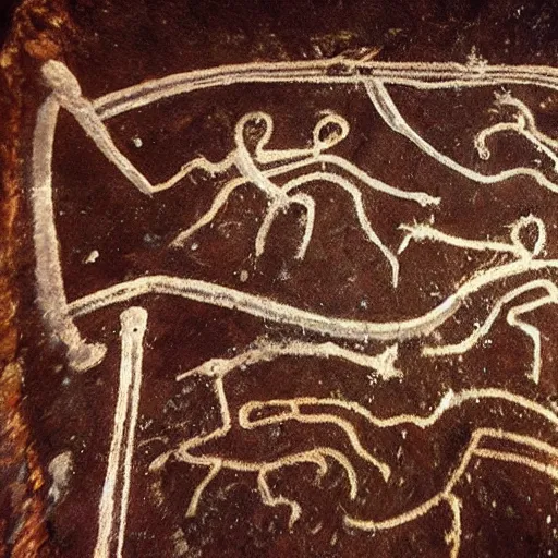 Image similar to “amogus cave drawing found by archaeologists, award winning”