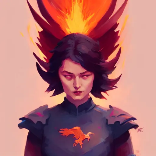 Image similar to a beautiful dark phoenix wearing t - shirt, game of thrones concept art by pete mohrbacher and guweiz and ilya kuvshinov, digital art, highly detailed, intricate, sharp focus, trending on artstation hq, deviantart, unreal engine 5, 4 k uhd image