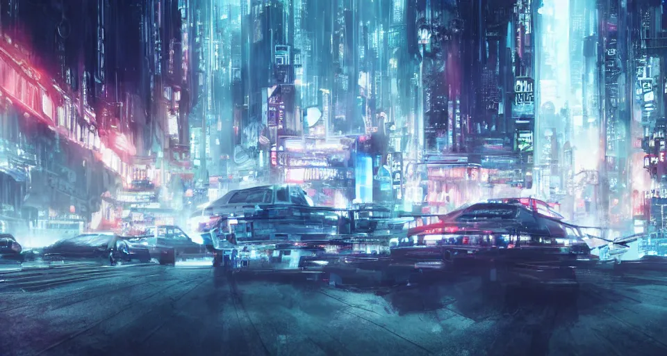 Image similar to An epic, distopian cityscape painting in the style of bladerunner with the German minister Christian Lindner. An automobile lobbyist is talking to him in secret, unreal 5, DAZ, hyperrealistic, octane render, volumetric clouds, dynamic lighting