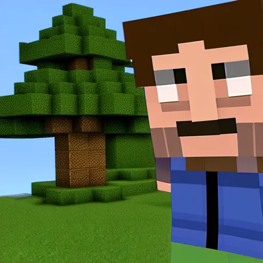 Prompt: steve from minecraft making a shocked face 4k