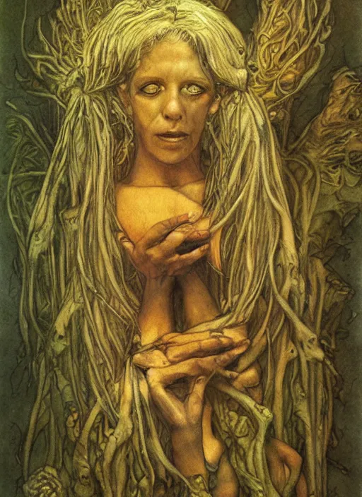 Image similar to portrait of diety of family and farming, coherent! by brom, by brian froud, deep color, strong line, high contrast