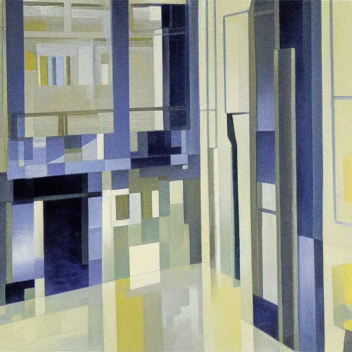 Image similar to painting of a flooded house interior, by cubo-futurism