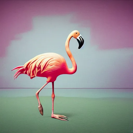 Prompt: hyper detailed 3 d render like an oil painting - a happy toon flamingo in a colorful lsd trip, houdini algorithmic generative render, abstract brush strokes, masterpiece, edward hopper and james gilleard, zdzislaw beksinski, mark ryden, wolfgang lettl, hints of yayoi kasuma, octane render, 8 k