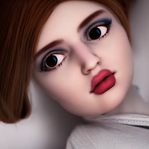 Prompt: portrait of human sized doll with ugly face, unreal engine 5, 8k, photography