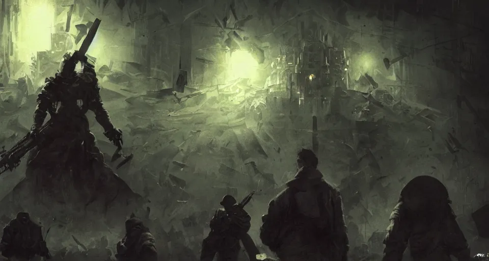 Image similar to soviet propagandist mid-speech, audience, darkness, evil, magic the gathering artwork, D&D, fantasy, cinematic lighting, centered, symmetrical, highly detailed, digital painting, artstation, concept art, smooth, sharp focus, illustration, volumetric lighting, epic Composition, 8k, art by Akihiko Yoshida and Greg Rutkowski and Craig Mullins, oil painting, cgsociety