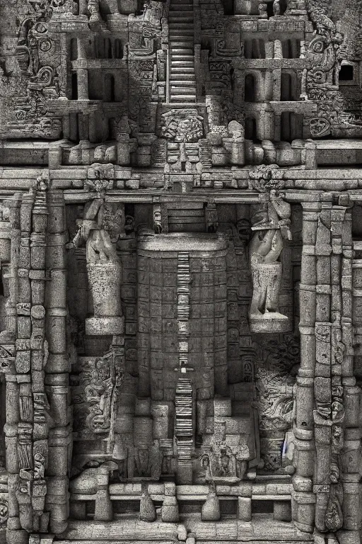 Image similar to a combination of an ancient maya temple and medieval European cathedral, photograph of the year, ultra realistic detail