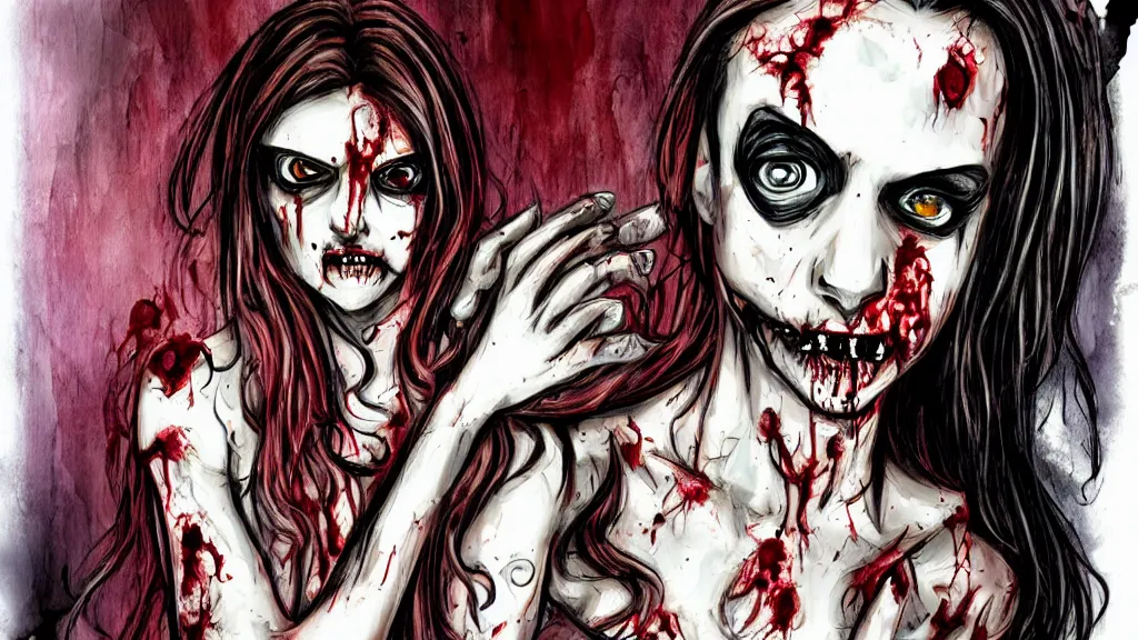 Image similar to beautiful zombie girl in the style of Peter Driben