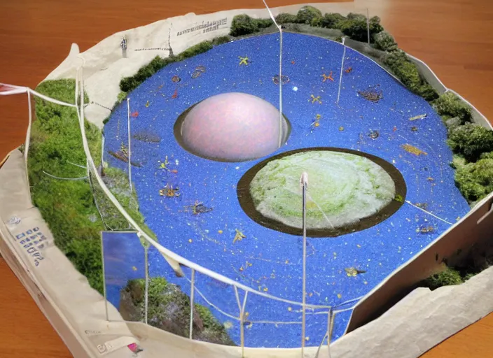 Image similar to diorama model of the shape of the universe