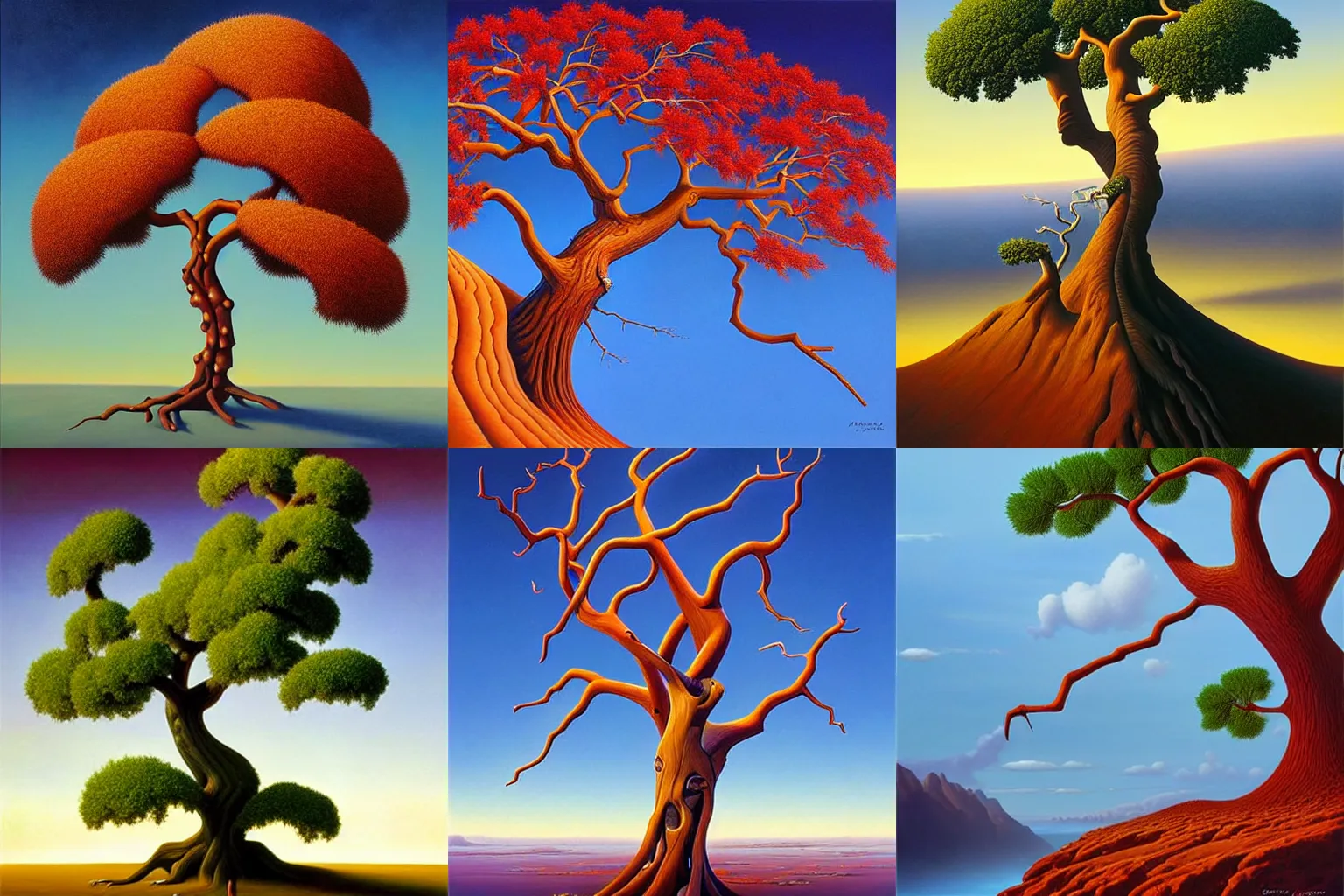 Prompt: Artwork of a Manzanita by Vladimir Kush,