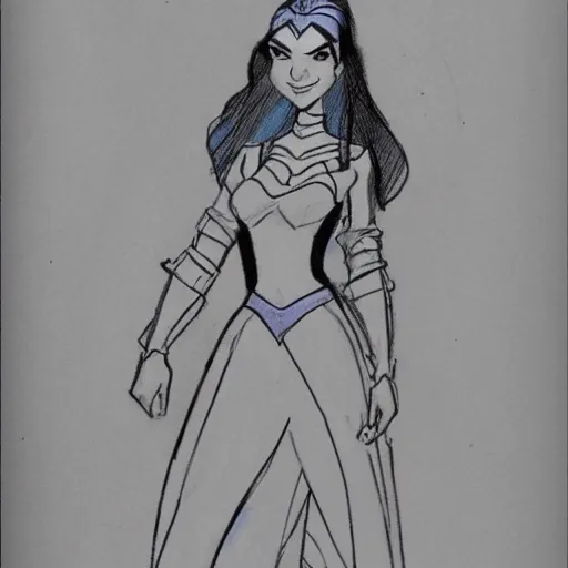 Image similar to milt kahl sketch of victoria justice as princess padme from star wars episode 3