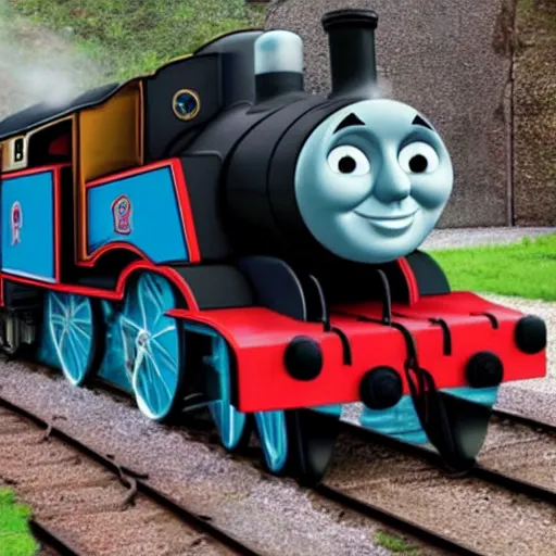 Image similar to Thomas the tank engine as a human