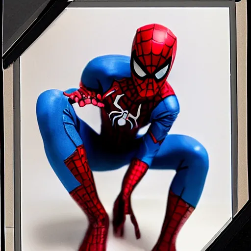 Image similar to a single iron man and spider - man hybrid, dslr, polaroid