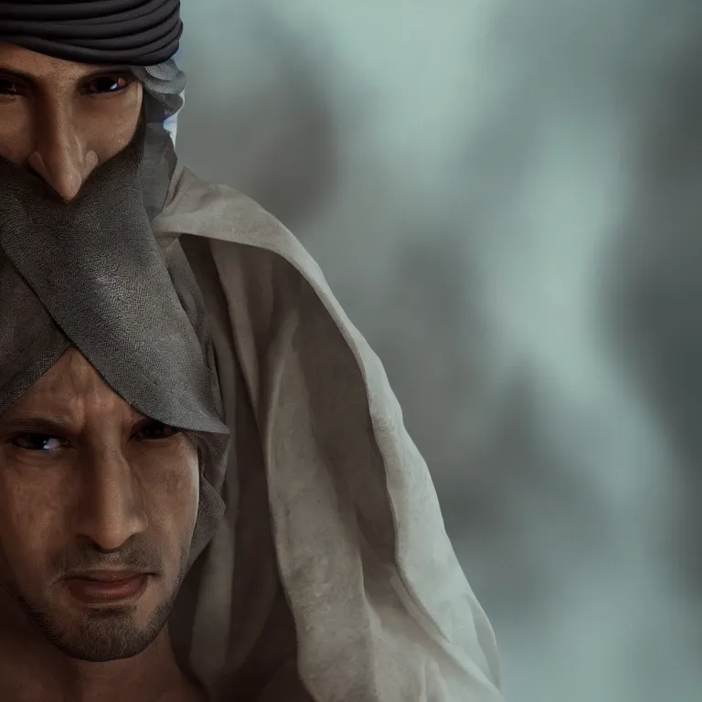 Image similar to portrait sheikh of dubai, dark fantasy goblin, head and torso only, cinematic lighting, studio quality, anime, john grey, 4 k, master piece