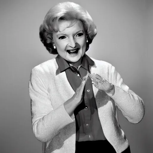 Prompt: betty white crossing fingers for luck