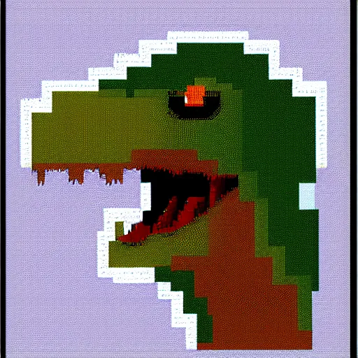 Prompt: t rex pixelart