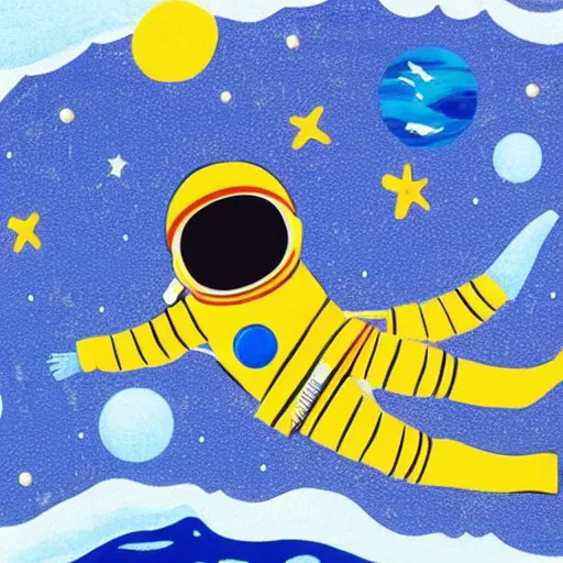 Image similar to An astronaut in the ocean, detailed