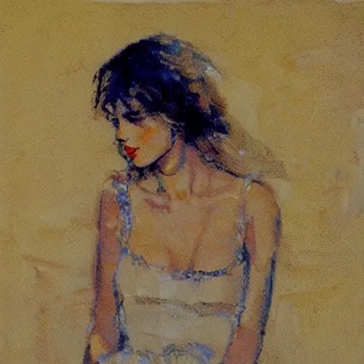 Image similar to romantic painted portrait of taylor swift by bernie fuchs