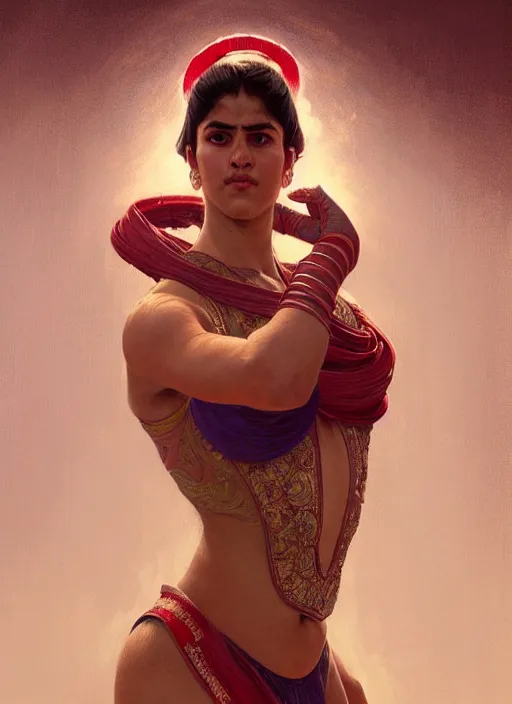 Image similar to a khuresh wrestler!!!, portrait, intricate, elegant, highly detailed, digital painting, artstation, concept art, wallpaper, smooth, sharp focus, illustration, art by artgerm and greg rutkowski and alphonse mucha