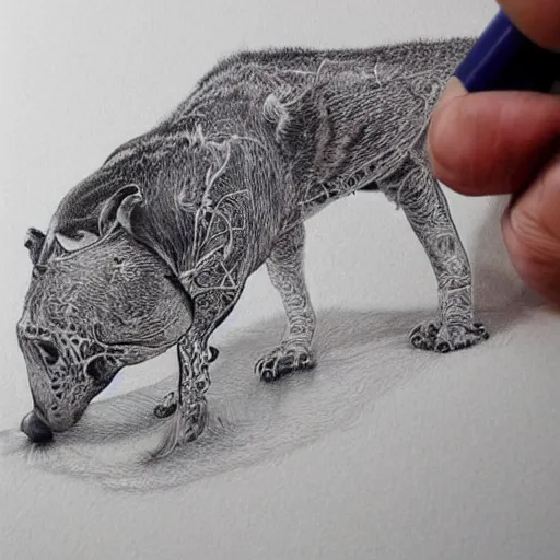 Image similar to well that's your problem right there!, detailed ballpoint art