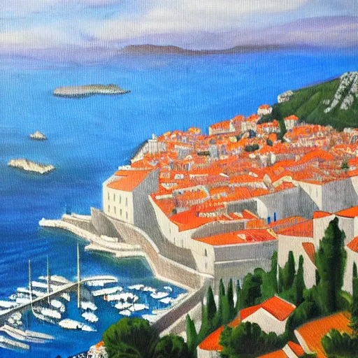 Prompt: a painting of dubrovnik by vojo stanic