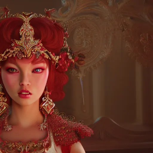 Image similar to wonderful princess of ruby with tan skin, ornate 8 k gorgeous intricate detailed, accent lighting, dramatic light, octane render