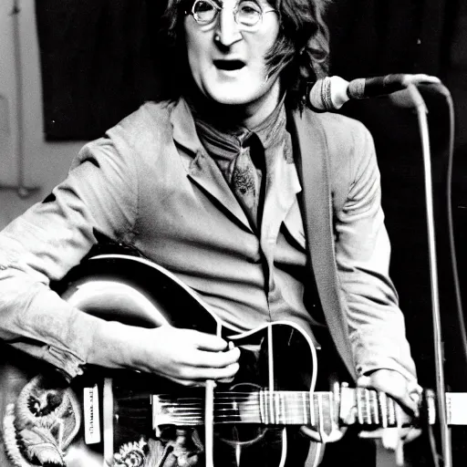 Image similar to John lennon covered in honey