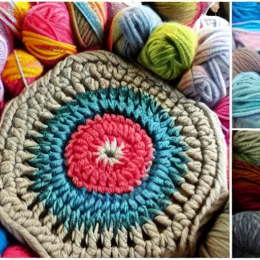 Prompt: world where everything is crocheted yarn