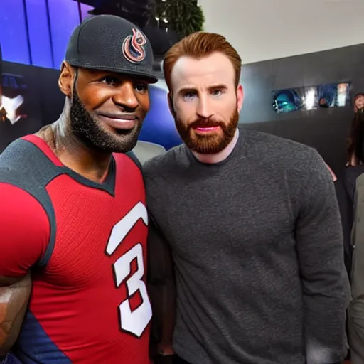 Image similar to chris evans with lebron james