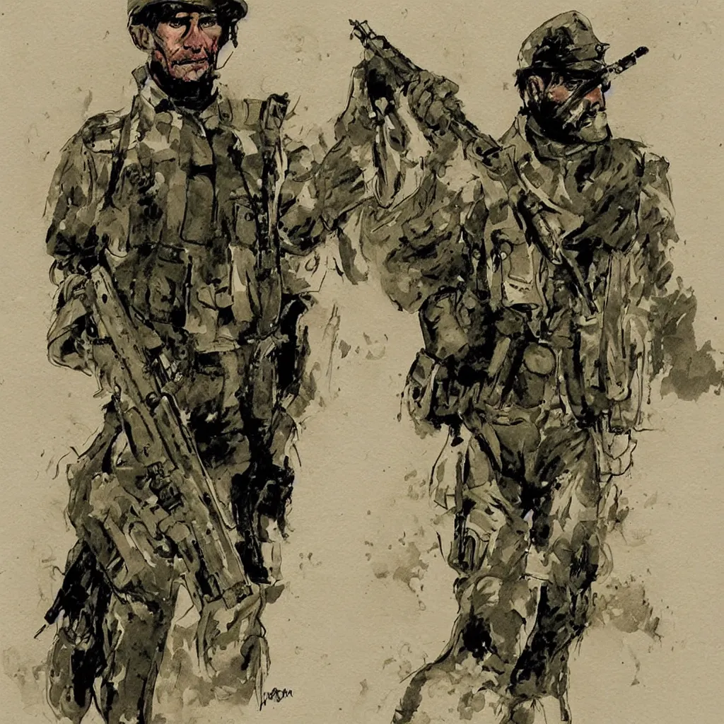 Image similar to french foreign legion soldier by bill sienkiewicz