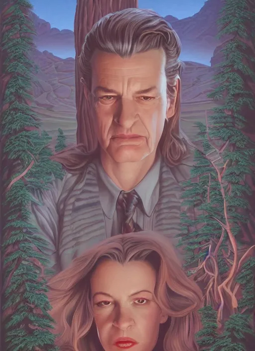 Image similar to twin peaks movie poster art by gabriel picart