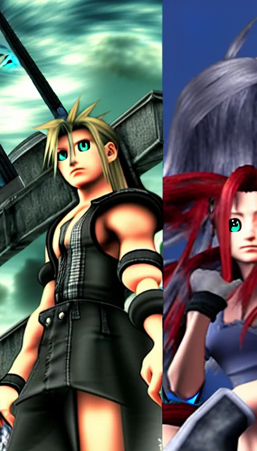 Image similar to the two complementary forces that make up all aspects and phenomena of life, from Final Fantasy VII