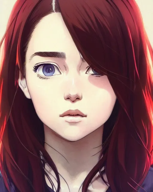 Prompt: portrait Anime as emilia clarke girl cute-fine-face, brown-red-hair pretty face, realistic shaded Perfect face, fine details. Anime. realistic shaded lighting by Ilya Kuvshinov katsuhiro otomo ghost-in-the-shell, magali villeneuve, artgerm, rutkowski, WLOP Jeremy Lipkin and Giuseppe Dangelico Pino and Michael Garmash and Rob Rey