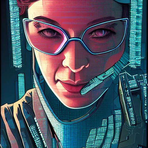 Image similar to Eleanor Roosevelt. a clever cyberpunk hacker, centered in the frame, cyberpunk concept art by Jean Giraud and josan gonzales, digital art, highly detailed, intricate, sci-fi, sharp focus, Trending on Artstation HQ, deviantart, 4K UHD image