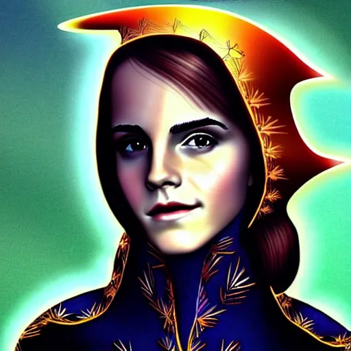 Image similar to “ emma watson as a gorgeous elf queen, digital art ”