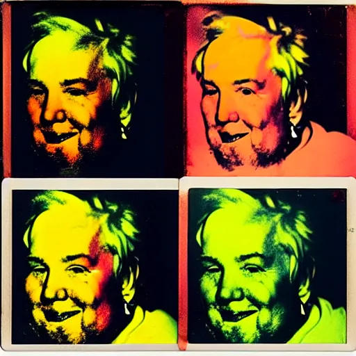 Image similar to color polaroid portrait of a fat man by andy warhol. photography, instant photography, color accurate